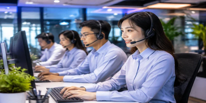 Đội ngũ nhân viên tư vấn khách hàng chuyên nghiệp hoạt động liên tục 24/7 tại trung tâm vận hành